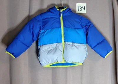 Abrigo acolchado Toughskins para niños pequeños - Bloque de color, talla: 2T, azul clemátide Foto 1 de 4