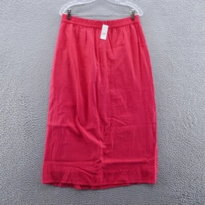 Gap Womens Linen Blend Midi Skirt Medium Ski Slipper Red Pull On NEW - Picture 1 of 13