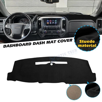 Black Pre-cut Dashboard Anti-Slip Pad Cover For GMC Sierra 2500HD 3500HD 15-2018 - Image 1 of 4