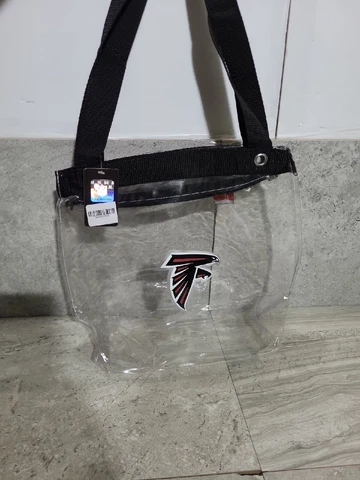 NFL Atlanta Falcons Clear Zipper Tote Bag Purse Stadium Approved Cover