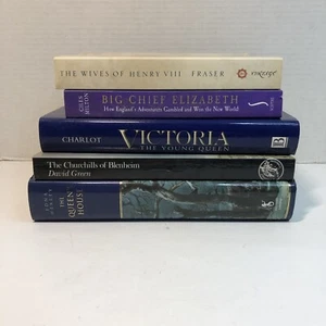 5 English History Books Lot Victoria Elizabeth Churchills Buckingham Place - Imagen 1 de 12