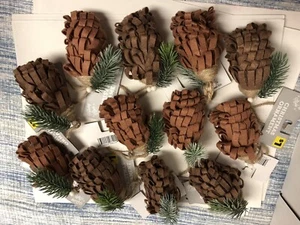 Lot Pine Cone- Christmas Tree Ornaments Set Of 13- ITEMS All--NEW--! - Picture 1 of 3