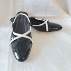 Keneth Cole VGC women's black and white patent leather slingbacks size 6 
