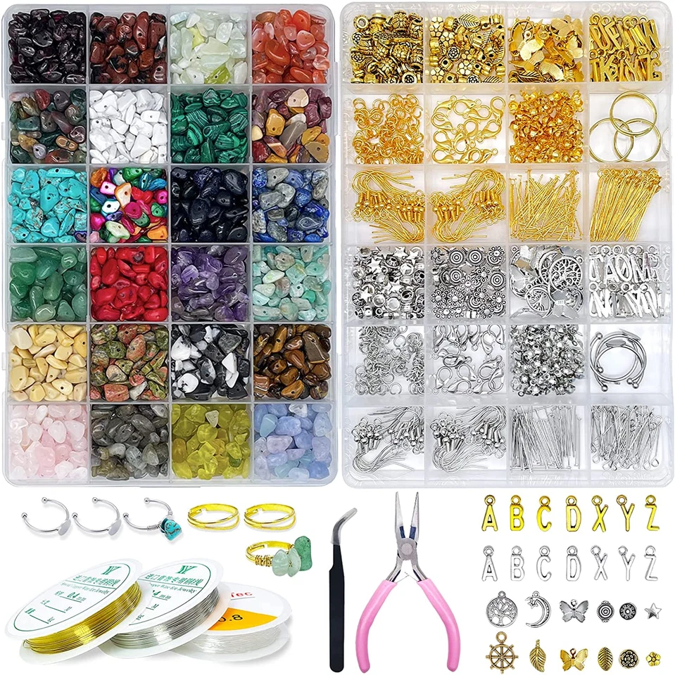Ygorios Jewelry Making Kit for Adults - 1760 PCS Crystal Beads for Jewelry Makin