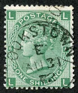SG115 1/- DEEP Green Plate 6 CDS used Cat 70 Pounds - Bild 1 von 1