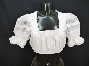 Gr.40 Dirndlbluse weiß Bluse für Dirndl Krüger mit Spitze Straß Rüschen B9760 - Bild 1 von 4
