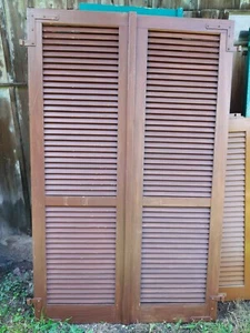 1 Paar Fensterladen - Holz - gebraucht - Höhe 198 cm - Breite 62 cm - Bild 1 von 12