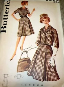 *ENCANTADOR VESTIDO Y CHAQUETA DE COLECCIÓN AÑOS 60 BUTTERICK patrón de costura busto 42 ff - Imagen 1 de 1
