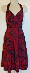 Vestito donna vintage anni 90 rosso nero reggicalze velluto burnout babydoll HOCO Whimsigoth - Foto 1 di 10