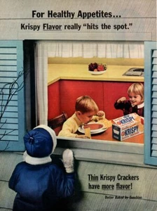 Vintage advertising print FOOD Sunshine KRISPY Saltine Crackers Window Watcher - Picture 1 of 1