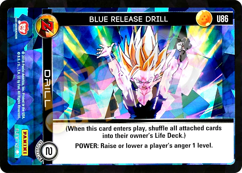 DBZ Dragon Ball Z TCG Panini Awakening U86 Blue Release Drill Foil - Image 1 of 1
