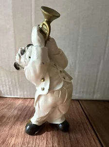 Bulldog Playing Horn White Outfit  Black Shoes Polyreisn - Picture 1 of 7