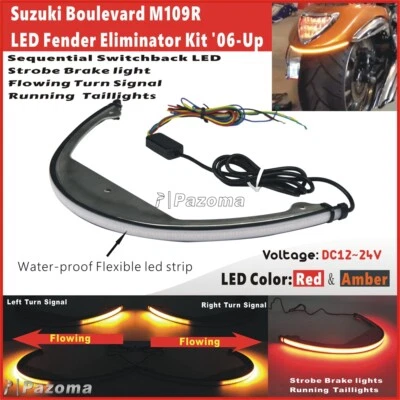 Kit eliminador de guardabarros barra de luz de giro LED para Suzuki Boulevard M109R 06-Up Foto 1 de 4
