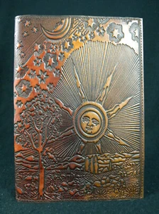 A5 Handmade Refillable Leather Journal, Star Pilgrim, Pagan Wicca Book of Shadow - Picture 1 of 10