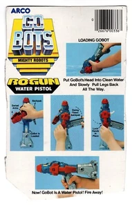 Vintage GoBots RoGun Water Pistol Box Back Instructions ARCO 1984 - Picture 1 of 1