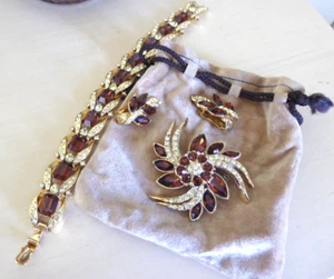 Vintage BARCS Schmuckset, Armband, Brosche, Ohrclips - Bild 1 von 24