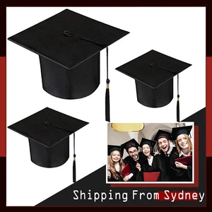 Mortarboard Graduation Hat Academic Cap Black Bachelor Master Chancellor Hat AU - Picture 1 of 12