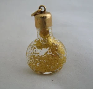 COLGANTE BOTELLA CRISTAL ÚNICO VINTAGE CON ORO AMARILLO 14K 3,2 GRAMOS - Imagen 1 de 5