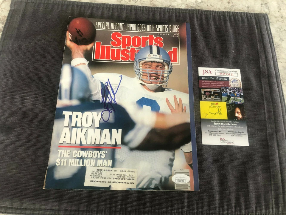 TROY AIKMAN AUTOGRAPH SPORTS ILLUSTRATED AUGUST 21 1989 JSA MM53121 - Image 1 of 1