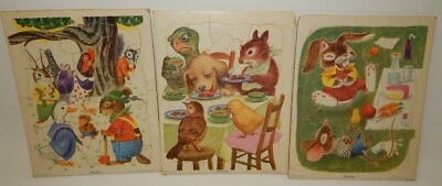 3 Rompecabezas Bandeja Cartón Infantil Playskool De Colección - Amigos Animales Foto 1 de 3