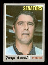 1970 Baseball Topps George Brunet Washington Senators #328