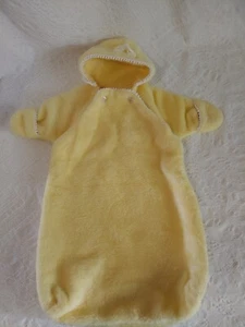Vtg Lemon Yellow Fleece Baby Bunting Sleep Sack Soft Excellent Zippered - Picture 1 of 15