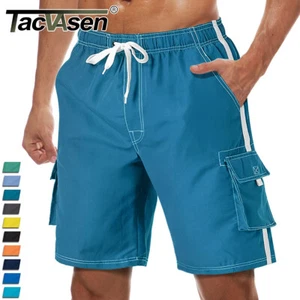 Mens Cargo Pocket Swim Trunks Swimming Shorts Board Beach Surf Swimwear w/Lining - Picture 1 of 77