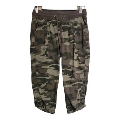 Sonoma Pants Women XS Army green Camo Elastic Waist Crop Gorpcore Camping Hiking - Image 1 of 4