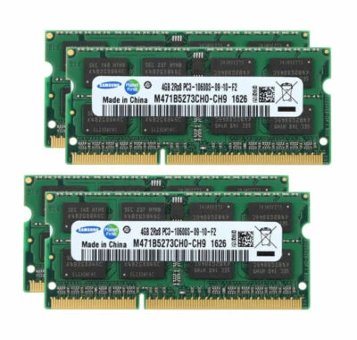 Samsung 4x 4GB 2RX8 DDR3 PC3-10600S 1333MHz 204PIN SO-DIMM Laptop RAM Memory CL9 - Image 1 of 4
