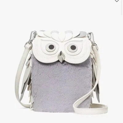 Bolso Bandolera Kate Spade Hoot Gris 3D Búho Nuevo con Etiquetas Foto 1 de 2