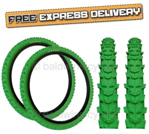 PAIR KENDA 24 x 1.95 GREEN Mountain Bike Off Road MTB Knobby Tread TYRES - Picture 1 of 10