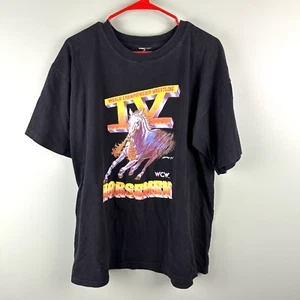 WCW 4 Horseman 1995 VTG Ric Flair Black T-Shirt XL Single Stitch Wresting Horse - Picture 1 of 8