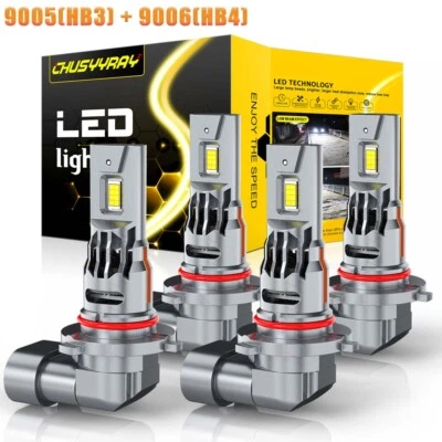 Kit de bombillas LED de haz alto bajo para Hyundai Scoupe 1993-1995 4X 9005+9006 Foto 1 de 4