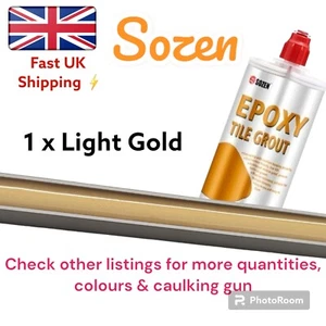 2x LIGHT GOLD Mould Resistant Epoxy Grout 2 Working DAY SHIPPING UK - Picture 1 of 7