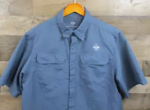 Boy Scouts Of America Uniform Shirt Mens Medium Blue Vented Lightweight Button - Picture 1 of 11