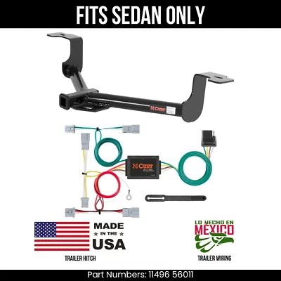 Enganche de remolque para Honda Accord 08-10 con cableado de 4 pines apto para sedán Curt remolque de 2 k de 1,25" Foto 1 de 3