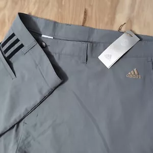 NUEVO Pantalones Cortos de Golf Para Hombre Adidas ClimaLite 54x11 Plisados Ligeros GRIS 3 Rayas - Imagen 1 de 9