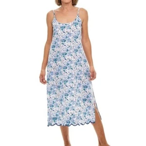 Heidi Carey Nachthemd blau Blumen Schlupf - Bild 1 von 13