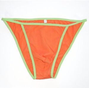 K342 C Mens Sexy Tanga String Bikini Contoured Pouch Fine Soft Cotton Jersey