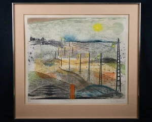 Vintage René Carcan Signed Limited Edition Abstract Etching "Under the Sun" - Picture 1 of 18