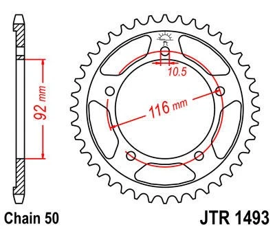 Piñón trasero de acero JT 530 41T #JTR1493.41 para Kawasaki Ninja ZX-14 Foto 1 de 1