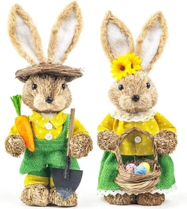 Easter Bunny Decorations, 14" Garden Style Straw Indoor... - Picture 1 of 6