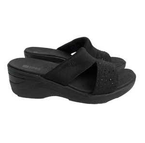 Bzees Dynasty Bright Women's Sandals Black Womens Size 7.5 Sparkle Knit - Picture 1 of 12
