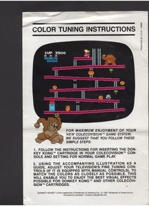 Color Tuning Anleitung Colecovision Donkey Kong nur Einsatz authentisch Vintage - Bild 1 von 1