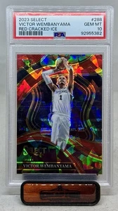 VICTOR WEMBANYAMA RC 2023-24 SELECT RED CRACKED ICE PRIZM 288 GEM MT PSA 10 - Picture 1 of 3