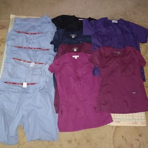 Women Scrubs Lot 11 pieces 6 tops 5 pants size Small Koi Dickies Grey's Anatomy - Picture 1 of 5