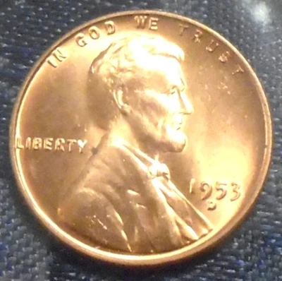 1953 D Wheat Cent BU Gem Brilliant UNCIRCULATED RED MANY BU DATES! Collectible! - Image 1 of 3