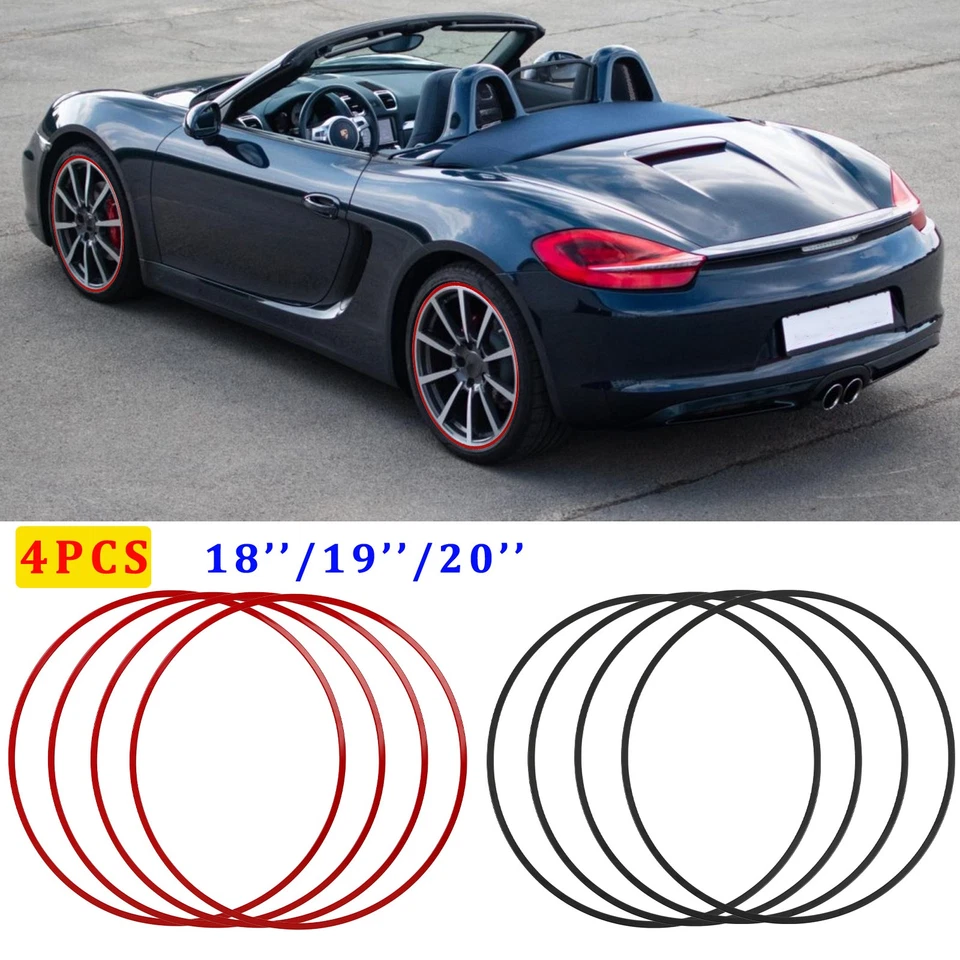 Protector de borde de llanta de coche 4 piezas anillos de rueda protector de neumáticos para Porsche 981 Cayman S Foto 1 de 4