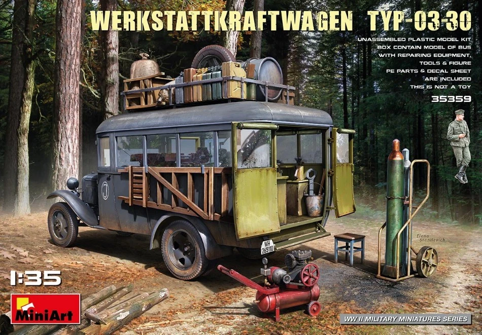 KIT MODELLINO MILITARE MINIART WERKSTATTKRAFTWAGEN TYP-03-30 CAMION SCALA 1:35 - Immagine 1 di 4