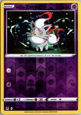 Hisuian Zorua Reverse Holo Common SWSH11: Lost Origin 075/196 NM - Image 1 of 2